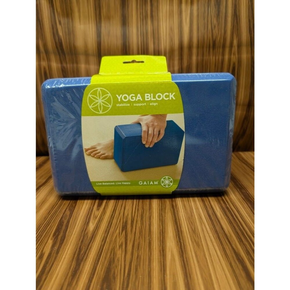 Gaiam Yoga Block Blue Foam Stability Support Balance Exercise Prop New